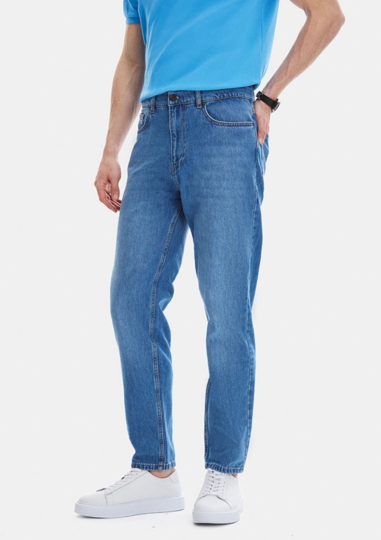 BACKANDBOND - B35S35020 Erkek Lacivert Normal Bel Jean Pantolon