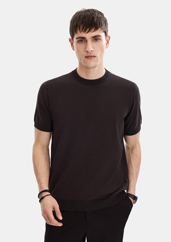 BACKANDBOND - B35S40029 Erkek Kahverengi Triko T-Shirt