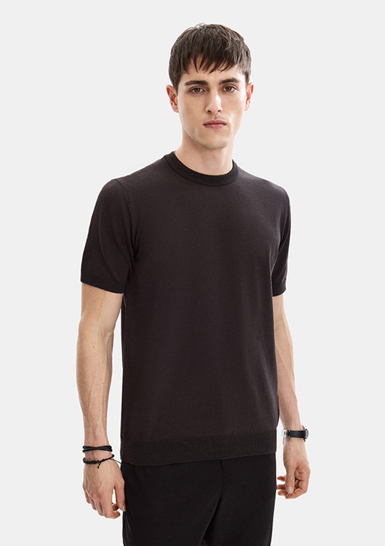 BACKANDBOND - B35S40029 Erkek Kahverengi Triko T-Shirt