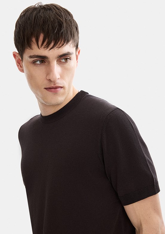 BACKANDBOND - B35S40029 Erkek Kahverengi Triko T-Shirt