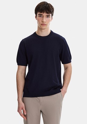 BACKANDBOND - B35S40029 Erkek Lacivert Triko T-Shirt