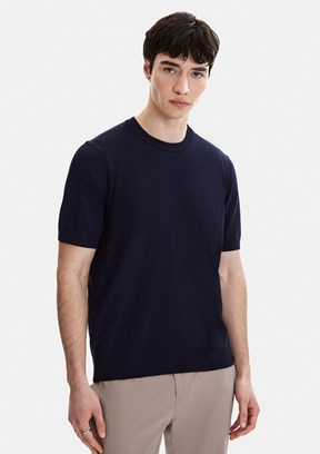 BACKANDBOND - B35S40029 Erkek Lacivert Triko T-Shirt