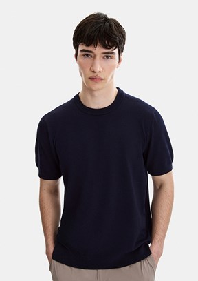 BACKANDBOND - B35S40029 Erkek Lacivert Triko T-Shirt