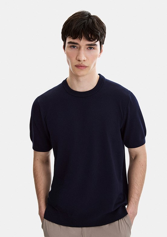 BACKANDBOND - B35S40029 Erkek Lacivert Triko T-Shirt