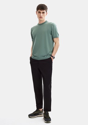 BACKANDBOND - B35S40029 Erkek Yeşil Triko T-Shirt