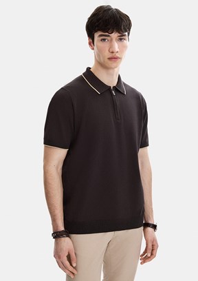 BACKANDBOND - B35S40031 Erkek Kahverengi Triko T-Shirt
