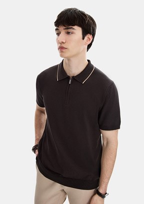 BACKANDBOND - B35S40031 Erkek Kahverengi Triko T-Shirt