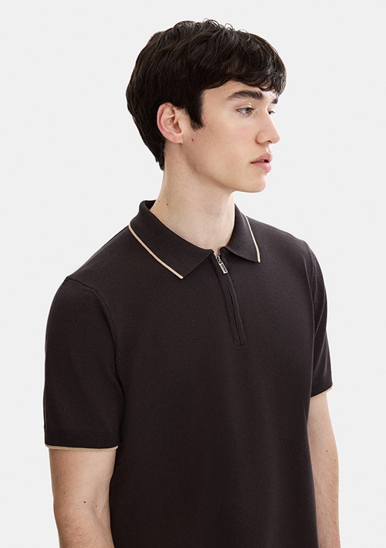 BACKANDBOND - B35S40031 Erkek Kahverengi Triko T-Shirt