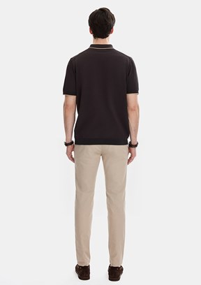BACKANDBOND - B35S40031 Erkek Kahverengi Triko T-Shirt