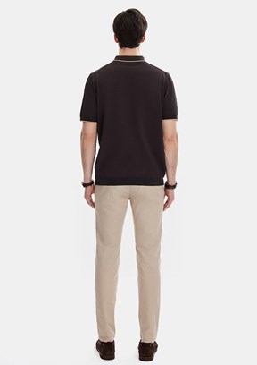 BACKANDBOND - B35S40031 Erkek Kahverengi Triko T-Shirt