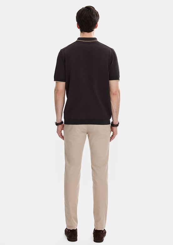 BACKANDBOND - B35S40031 Erkek Kahverengi Triko T-Shirt