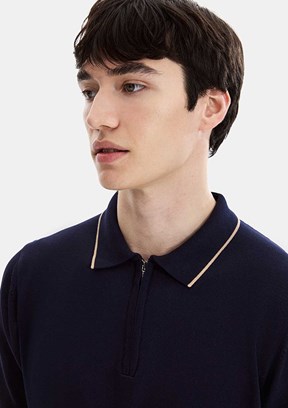 BACKANDBOND - B35S40031 Erkek Lacivert Polo Yaka T-Shirt