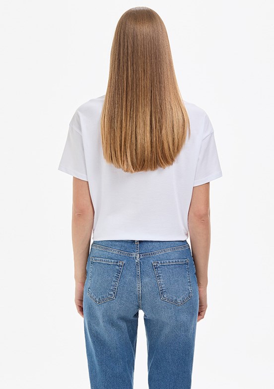 PIERRE CARDIN Beyaz Kadın Bisiklet Yaka T-Shirt