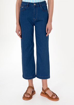 US POLO ASSN - Kadın Mavi Rahat Kesim Jean Pantolon