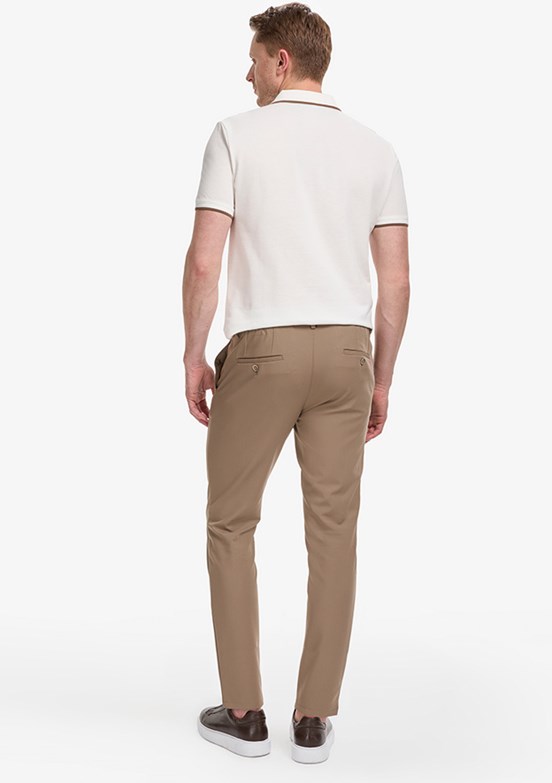 PİERRE CARDİN - Erkek Bej Regular Pantolon