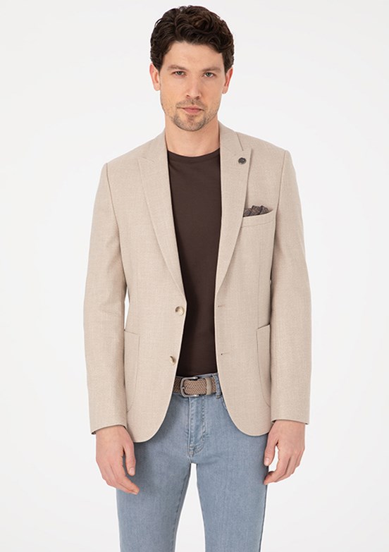PİERRE CARDİN Erkek Kahverengi Ultra Slim Ceket