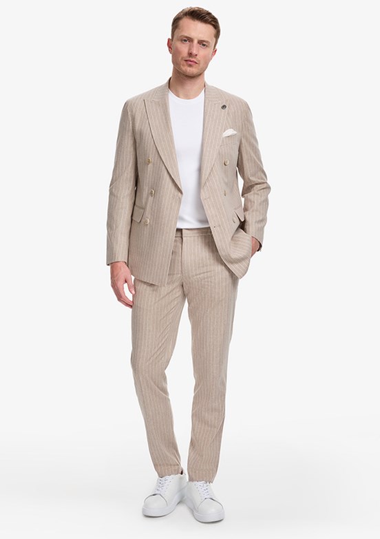 PİERRE CARDİN - Erkek Kahverengi Ultra Slim Takım Elbise