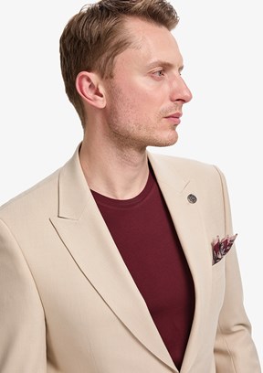 PİERRE CARDİN - Erkek Bej Slim Takım Elbise