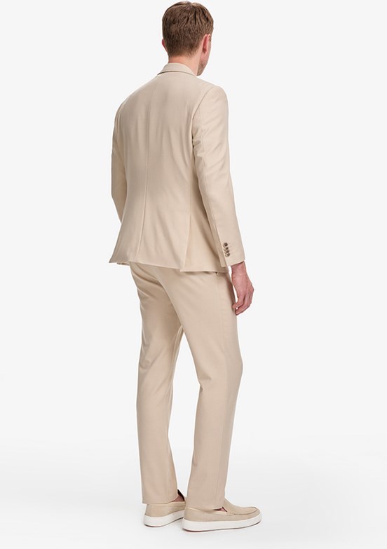 PİERRE CARDİN - Erkek Bej Slim Takım Elbise