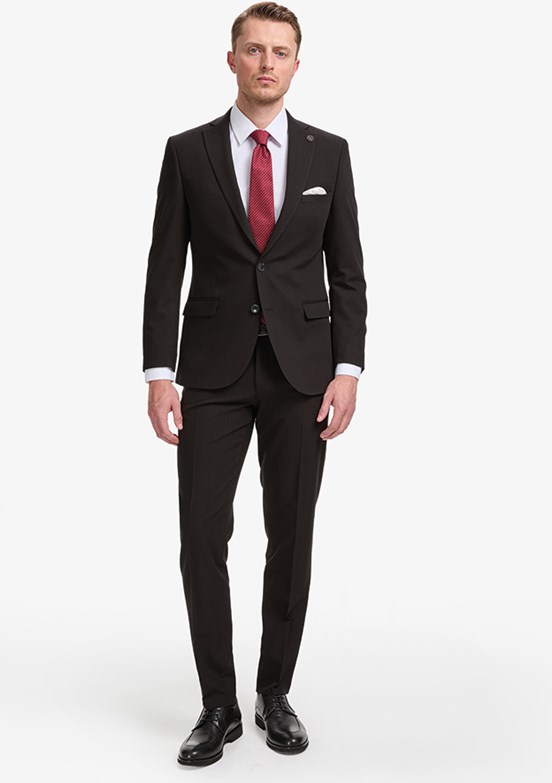PİERRE CARDİN - Erkek Siyah Ultra Slim Takım Elbise