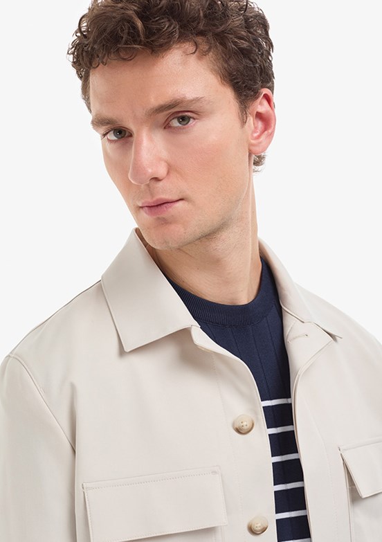 PİERRE CARDİN - Erkek Bej Regular Ceket