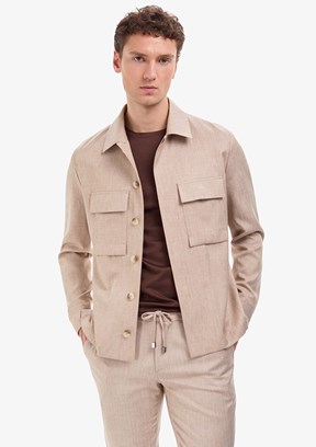 PİERRE CARDİN - Erkek Bej Regular Ceket