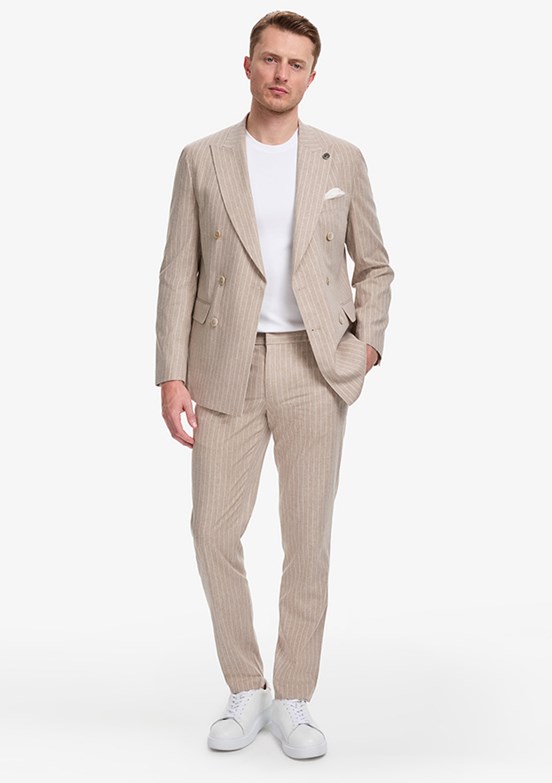 PİERRE CARDİN - Erkek Kahverengi Ultra Slim Takım Elbise