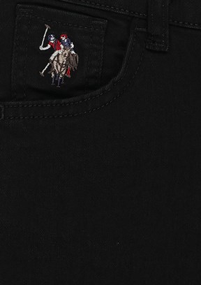 US POLO ASSN Erkek Çocuk Siyah Slim Jean Pantolon