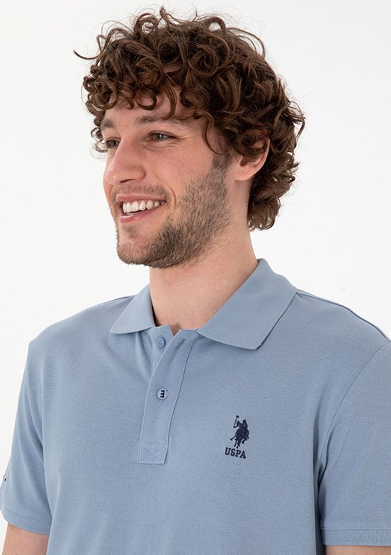 US POLO ASSN Erkek Mavi Basic T-Shirt
