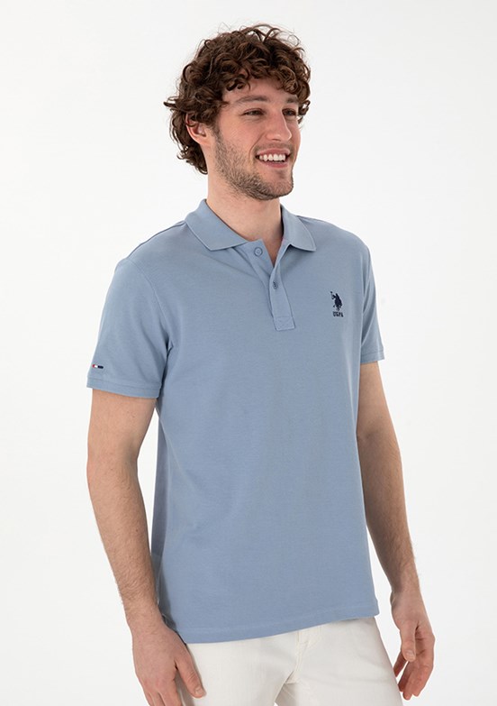 US POLO ASSN Erkek Mavi Basic T-Shirt