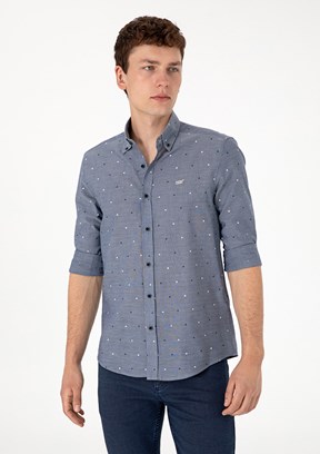 US POLO ASSN Erkek Lacivert Uzun Kol Gömlek