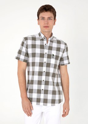 US POLO ASSN Erkek Bej Kısa Kol Gömlek