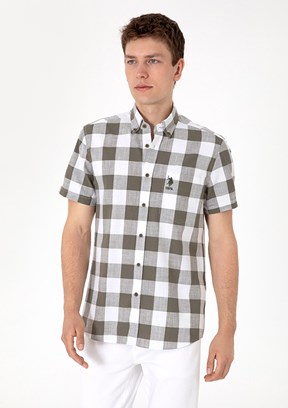 US POLO ASSN Erkek Bej Kısa Kol Gömlek
