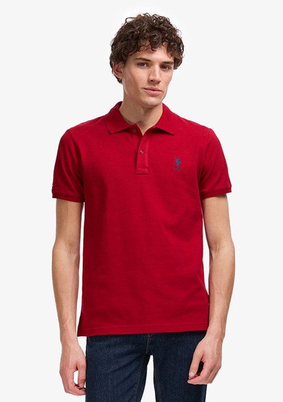 US POLO ASSN - Erkek Bordo Slim T-Shirt