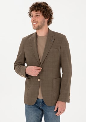US POLO ASSN Erkek Bej Slim Ceket