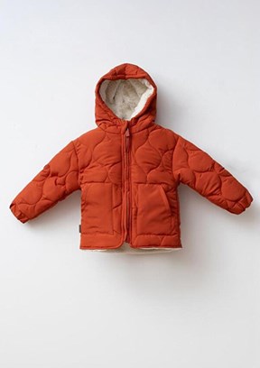 HARİBO - M205 Unisex Çocuk Turuncu Kapitone Mont