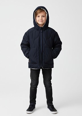 HARİBO - M205 Unisex Çocuk Turuncu Kapitone Mont