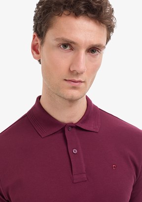PİERRE CARDİN - Erkek Bordo Basic T-Shirt