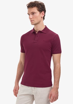PİERRE CARDİN - Erkek Bordo Basic T-Shirt