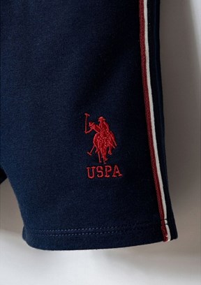 US POLO ASSN - USB2873 Erkek Bebek Beyaz Şortlu İkili Takım
