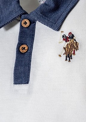 US POLO ASSN - USB2888 Erkek Bebek Beyaz Şortlu İkili Takım