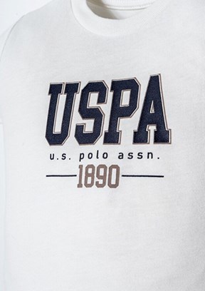 US POLO ASSN - USB2923 Erkek Bebek Beyaz Şortlu İkili Takım