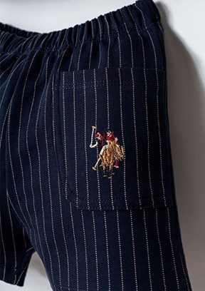 US POLO ASSN - USB2923 Erkek Bebek Beyaz Şortlu İkili Takım