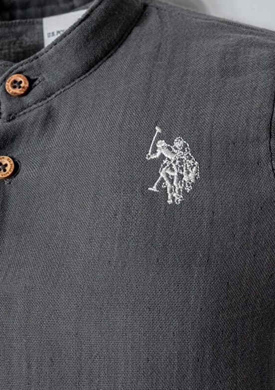 US POLO ASSN - USB2883 Erkek Bebek Gri Şortlu İkili Takım