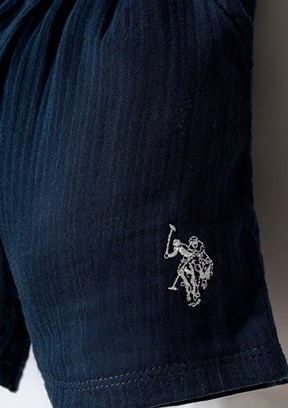 US POLO ASSN - USB2883 Erkek Bebek Lacivert Şortlu İkili Takım