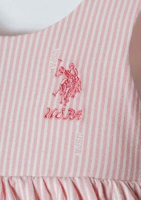 US POLO ASSN - USB2972 Kız Bebek Pembe Basic Elbise