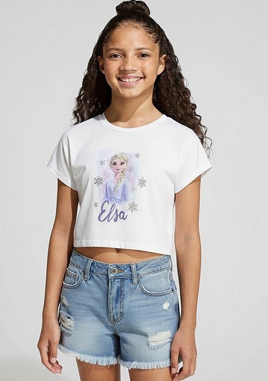 FROZEN 6M Gl Frozen-1 - A10206605708010 Kız Çocuk Beyaz Kısa Kol T-Shirt