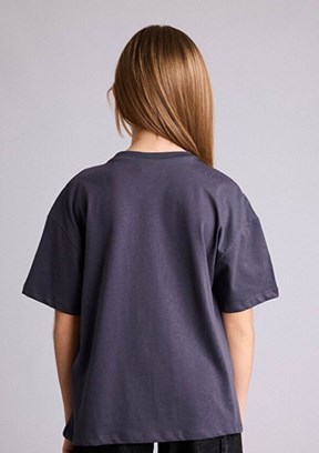 DEFACTO - G8185A8DFA Kız Çocuk Antrasit Kısa Kol T-Shirt