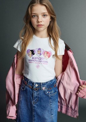 DEFACTO - H3843A8DF1 Kız Çocuk Beyaz Kısa Kol T-Shirt