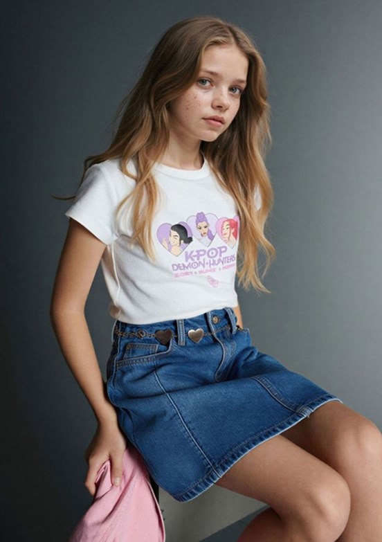 DEFACTO - H3843A8DF1 Kız Çocuk Beyaz Kısa Kol T-Shirt